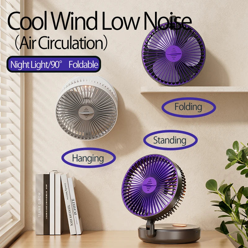 FoldFan™ 3-in-1 Rechargeable Folding Fan