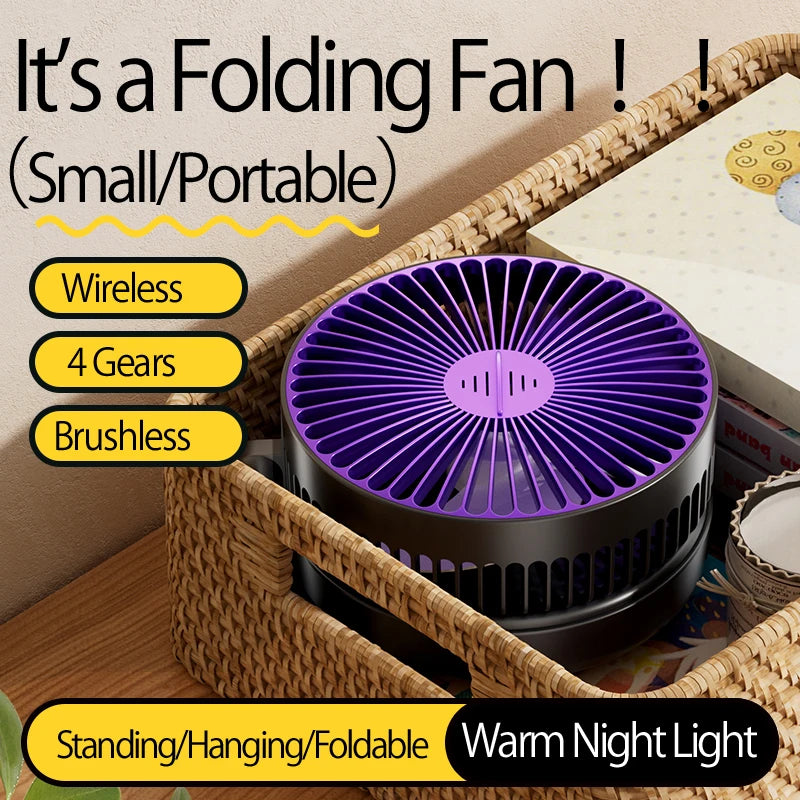 FoldFan™ 3-in-1 Rechargeable Folding Fan