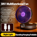 FoldFan™ 3-in-1 Rechargeable Folding Fan