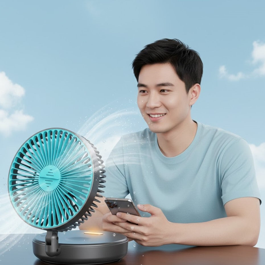 FoldFan™ 3-in-1 Rechargeable Folding Fan