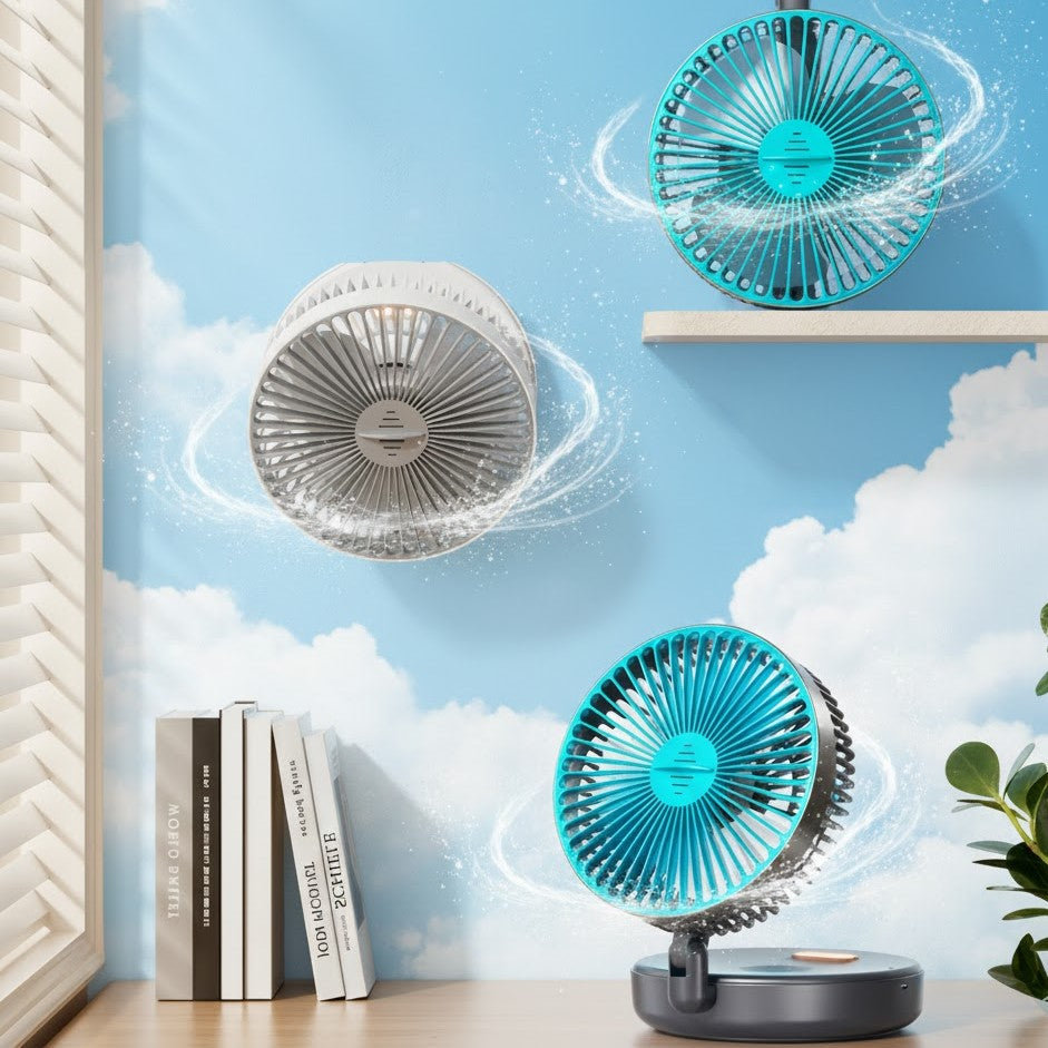 FoldFan™ 3-in-1 Rechargeable Folding Fan